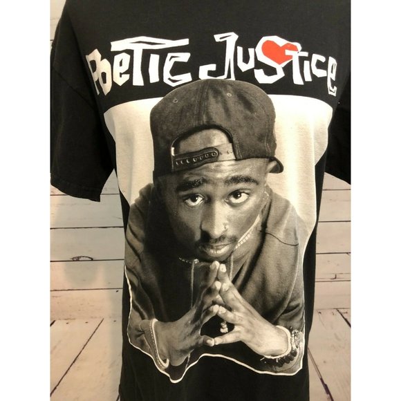 Poetic Justice Tupac Shakur Movie 2PAC tee shirt T-Shirt Medium‎ T Black Graphic - Picture 1 of 6